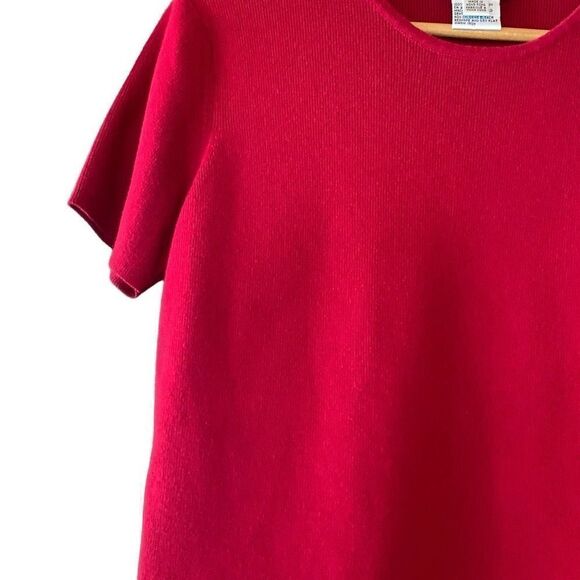 Talbots  Women’s Short Sleeved Sweater Holiday Red Cotton Petite Medium. - Picture 4 of 9